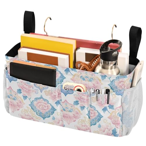 FRODOTGV Nahtloser Nachttisch-Caddy mit asiatischen traditionellen Mustern, Hängeorganizer mit großen Taschen und Flaschenhalter für Etagen- und Krankenhausbetten, Schlafsäle, Bettgitter FRODOTGV Nahtloser Nachttisch-Caddy mit asiatischen traditionellen Mustern, Hängeorganizer mit großen Taschen und Flaschenhalter für Etagen- und Krankenhausbetten, Schlafsäle, Bettgitter von FRODOTGV