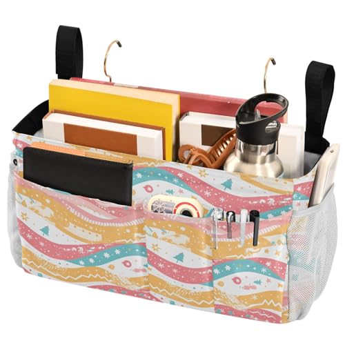 FRODOTGV Niedliche Weihnachts-Elemente, Nachttisch-Aufbewahrungstasche, Tasche mit großen Taschen und Flaschenhalter für Studentenwohnheim, Krankenhaus, Babybett und Camping FRODOTGV Niedliche Weihnachts-Elemente, Nachttisch-Aufbewahrungstasche, Tasche mit großen Taschen und Flaschenhalter für Studentenwohnheim, Krankenhaus, Babybett und Camping von FRODOTGV