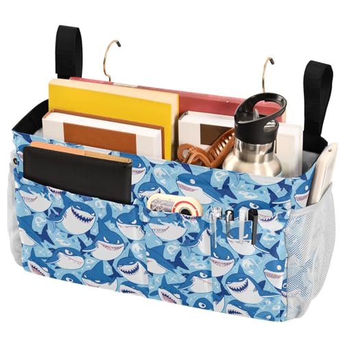 FRODOTGV Ocean Shark Masco Nachttisch-Caddy mit großen Taschen und Flaschenhalter, Organizer-Taschen für Studentenwohnheime, Krankenhaus, Bettgitter, Camping FRODOTGV Ocean Shark Masco Nachttisch-Caddy mit großen Taschen und Flaschenhalter, Organizer-Taschen für Studentenwohnheime, Krankenhaus, Bettgitter, Camping von FRODOTGV