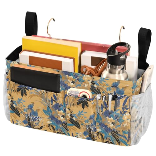 FRODOTGV Schöne Aufbewahrungstasche mit Vintage-Muster für Blumensträuße, Nachttisch, Aufbewahrungstasche zum Aufhängen mit festen Riemen und Wasserflaschenhalter für Studentenwohnheim, Krankenhaus von FRODOTGV