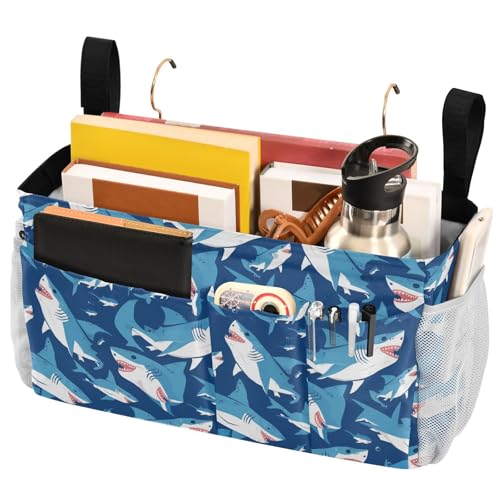 FRODOTGV Shark Ocean Nachttisch-Caddy, hängende Organizer-Taschen mit Taschen für Schlafzimmer, Dachboden, Zelt, Vorhang, Etagenbett-Regal, Zubehör FRODOTGV Shark Ocean Nachttisch-Caddy, hängende Organizer-Taschen mit Taschen für Schlafzimmer, Dachboden, Zelt, Vorhang, Etagenbett-Regal, Zubehör von FRODOTGV