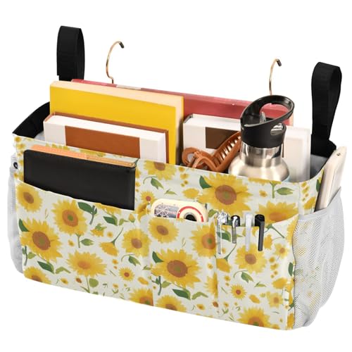 FRODOTGV Sunflower Corner Boho Aquarell-Hintergrund, Nachttisch-Caddy Aufbewahrungstasche mit festen Riemen und Wasserflaschenhalter, hängende Organizer-Taschen für Schlafsaal, Etagenbett, Loft FRODOTGV Sunflower Corner Boho Aquarell-Hintergrund, Nachttisch-Caddy Aufbewahrungstasche mit festen Riemen und Wasserflaschenhalter, hängende Organizer-Taschen für Schlafsaal, Etagenbett, Loft von FRODOTGV
