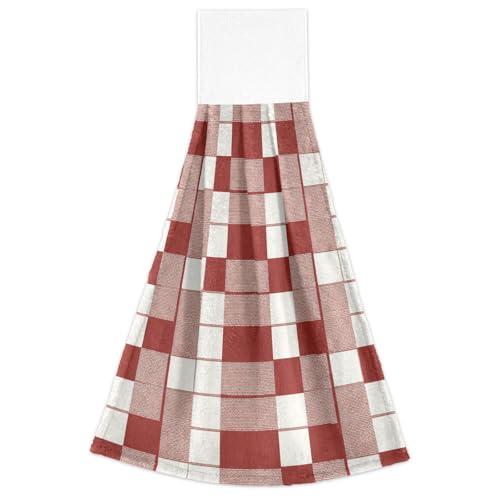 FRODOTGV Weihnachtliche rot weiß karierte Handtücher mit Aufhängeschlaufen für Küche Set mit 2 Geschirrtüchern Spa saugfähige Kinderwaschlappen FRODOTGV Weihnachtliche rot weiß karierte Handtücher mit Aufhängeschlaufen für Küche Set mit 2 Geschirrtüchern Spa saugfähige Kinderwaschlappen von FRODOTGV
