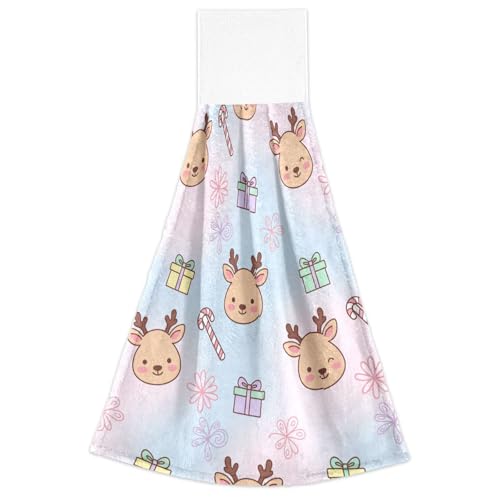 FRODOTGV Weihnachtliches Hirsch & Geschenk rosa Muster Badezimmer Baumwolle Badetücher mit Schlaufe Set von 2 Kind Waschlappen Yoga Waschen Geschirr Lappen FRODOTGV Weihnachtliches Hirsch & Geschenk rosa Muster Badezimmer Baumwolle Badetücher mit Schlaufe Set von 2 Kind Waschlappen Yoga Waschen Geschirr Lappen von FRODOTGV