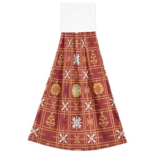 FRODOTGV Weihnachtliches rotes Kreuzstich Schneeflocken Bäume Kugeln Küche saugfähige Badetücher mit Aufhängeschlaufe 2 Stück Waschlappen Spa dekorative Geschirrtücher FRODOTGV Weihnachtliches rotes Kreuzstich Schneeflocken Bäume Kugeln Küche saugfähige Badetücher mit Aufhängeschlaufe 2 Stück Waschlappen Spa dekorative Geschirrtücher von FRODOTGV