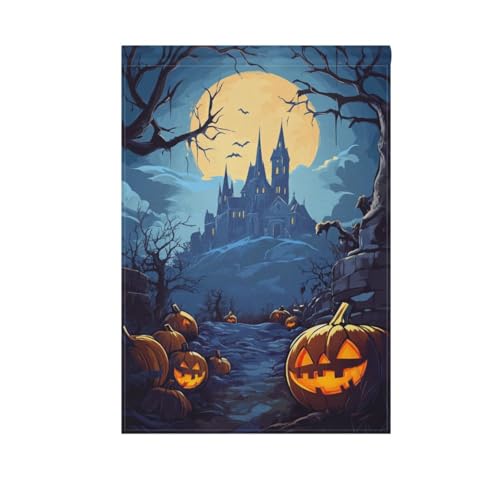 Hausgartenflagge, Halloween-Illustration, Banner doppelseitig für Außenhofdekoration, Urlaubsdekoration, 30,5 x 45,7 cm von FRODOTGV