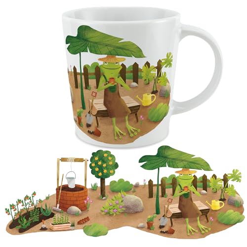 FROG.coffee Genießer-Tasse »Kaffeepause im Garten« aus Porzellan, 320 ml von FROG.coffee