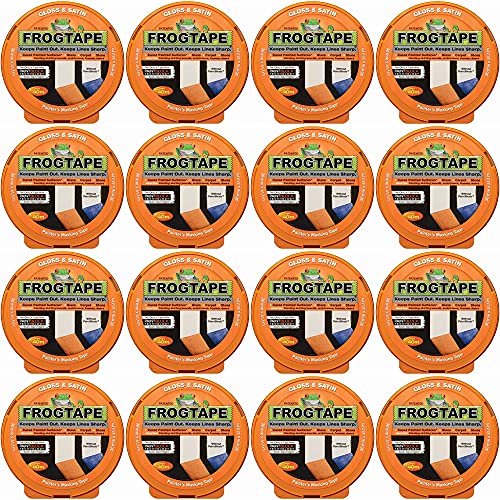 Frog Tape Abdeckband für Maler, glänzend und seidenmatt, 36 mm x 41,1 m, Orange, 16 Stück von FROGTAPE