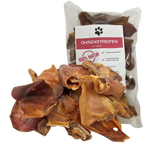 FROKI Premium Ohrenstreifen vom Schwein für große & kleine Hunde 250g | 100% Schwein | 100% Natürlich | Futter-Snack | Hunde-Leckerlis | Natur-Kausnack | Zahnpflege | ohne Zusatzstoffe von FROKI