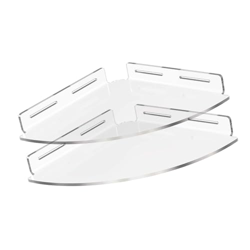 2er Set Klar Duschwandregal Ohne Bohren Badezimmer Aufbewahrung für Fliesenoberflächen Klebe Badregal von FROMCEO