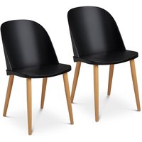 [GENERALÜBERHOLT] Stuhl 2er Set schwarz Kunststoff 150kg Metallbeine - gut von FROMM & STARCK