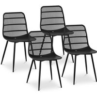 Fromm&starck - Stuhl 4er Set Lehnstuhl Kunststoff Metallbeine bis 150 kg Designstuhl schwarz von FROMM & STARCK