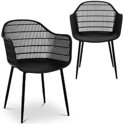 Fromm & Starck Star_SEAT_08 Stuhl 2er Set bis 150 kg Sitzfläche 45 x 44 cm schwarz Kunststoffstuhl Stuhlbeine Metall von FROMM & STORCK