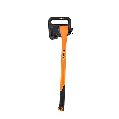 FRONTTOOL Spaltaxt inkl. Klingen- und Transportschutz | Länge: 71,5 cm | Gewicht: 1,5 kg | Hohler Glasfaser-Stiel für ideale Gewichtsverteilung | Gummierter Handgriff für perfekten Grip (Axt 71cm) von FRONTTOOL