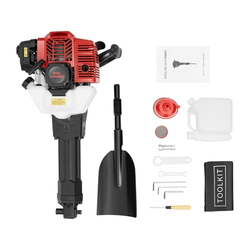 2-Takt Digger 1900W 52CC Benzinbagger Tragbarer Bagger 6500RPM Gartenbaumgräber, Handheld Gartenbaum Grabmaschine Grabenfräse Schlagkraft 55J für Bauernhof Forstsämlinge von FROPIJ