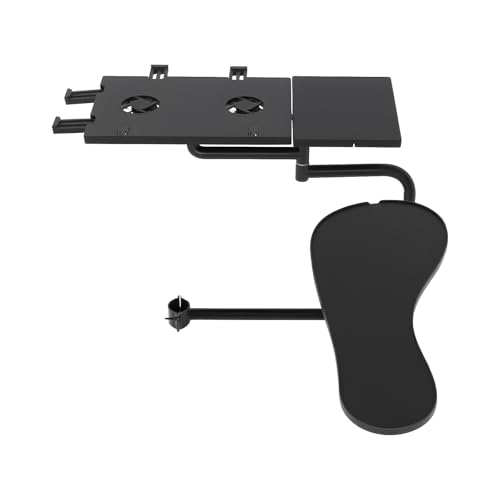 FROPIJ Tastatur Halterung, Maus Laptop Ständer Stuhl Klemme mit 2 Ventilator und Mauspads, Tastaturablage 360 ° Verstellbare Elbow Handgelenkstütze Ergonomischer for Stühle von FROPIJ