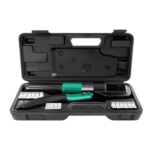 Hydraulische Presszange & Profi Rohrpresszange Set - Crimpzange mit 360° Drehkopf und 8 Matrizen (4-70 mm²) - Presswerkzeug für Alu-, Kunststoff- und Mehrschichttuben von FROPIJ