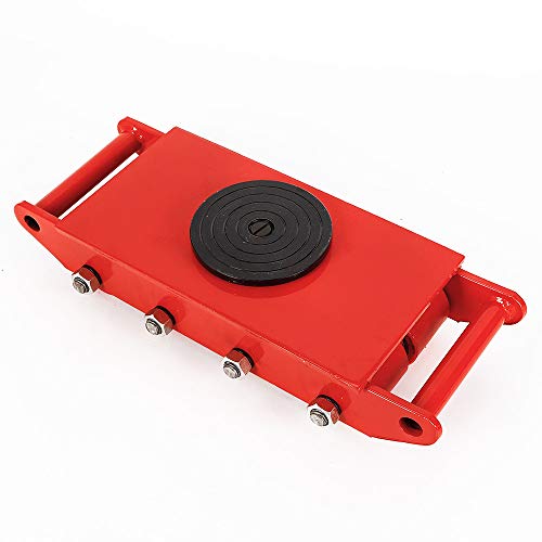 Panzerrollen 12T Transportfahrwerk Schwerlastrollen Transportroller mit 8 PU-Roller, Möbelroller Schwerlastrolle Möbeltransporthilfe für Transport Schwergütern (Rot) von FROPIJ