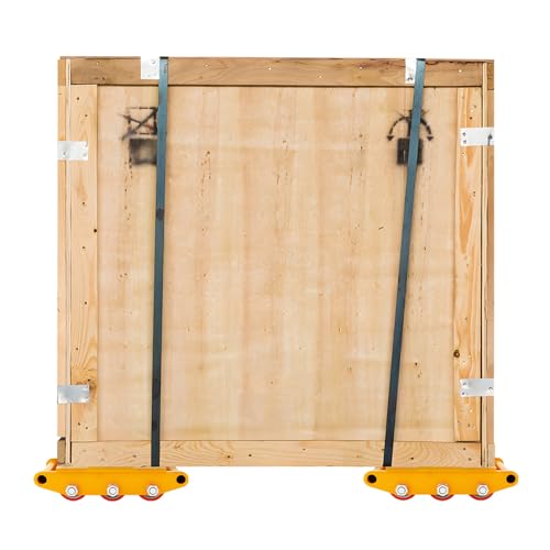 Panzerrollen 8T Transportfahrwerk Schwerlastrollen 360° Drehbar Transportroller mit 6 PU-Roller, Möbelroller Schwerlastrolle Möbeltransporthilfe für Transport Schwergütern (Gelb) von FROPIJ