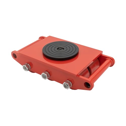 Panzerrollen 8T Transportfahrwerk Schwerlastrollen 360° Drehbar Transportroller mit 6 PU-Roller, Möbelroller Schwerlastrolle Möbeltransporthilfe für Transport Schwergütern (Rot) von FROPIJ