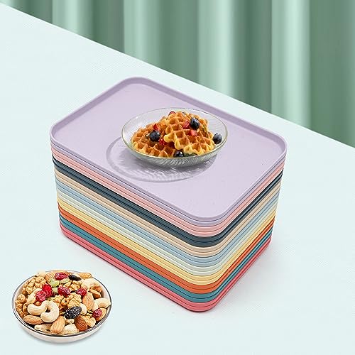 Serviertablett Rechteckig, 20 Stück Servierplatte Materialschalen Servierplatten, Serviertablett Kunststoff Tabletts für Restaurant, Couchtisch & Küche 31x22cm (10 Farben) von FROPIJ