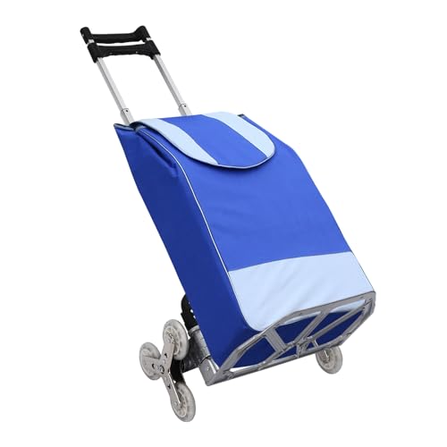 Treppensteigwagen Faltbarer Transportkarre Einkaufstrolley Stabiler, 2 in 1 Klappbar Einkaufswagen Treppensteiger mit Teleskopgriff & Elastisches Seil für Umzug, Einkaufen von FROPIJ