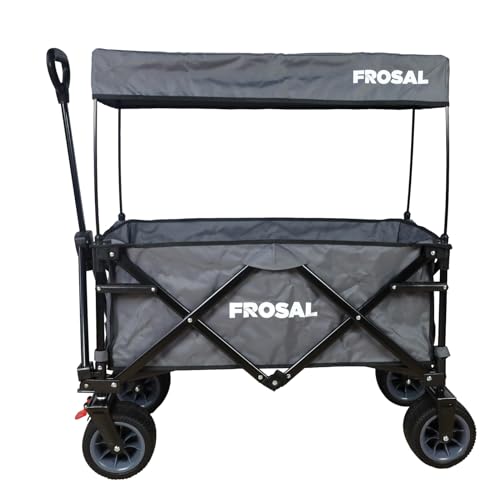 FROSAL Faltbarer Bollerwagen Emil grau Strandwagen klappbar Kinder Transportwagen Handwagen von Frosal