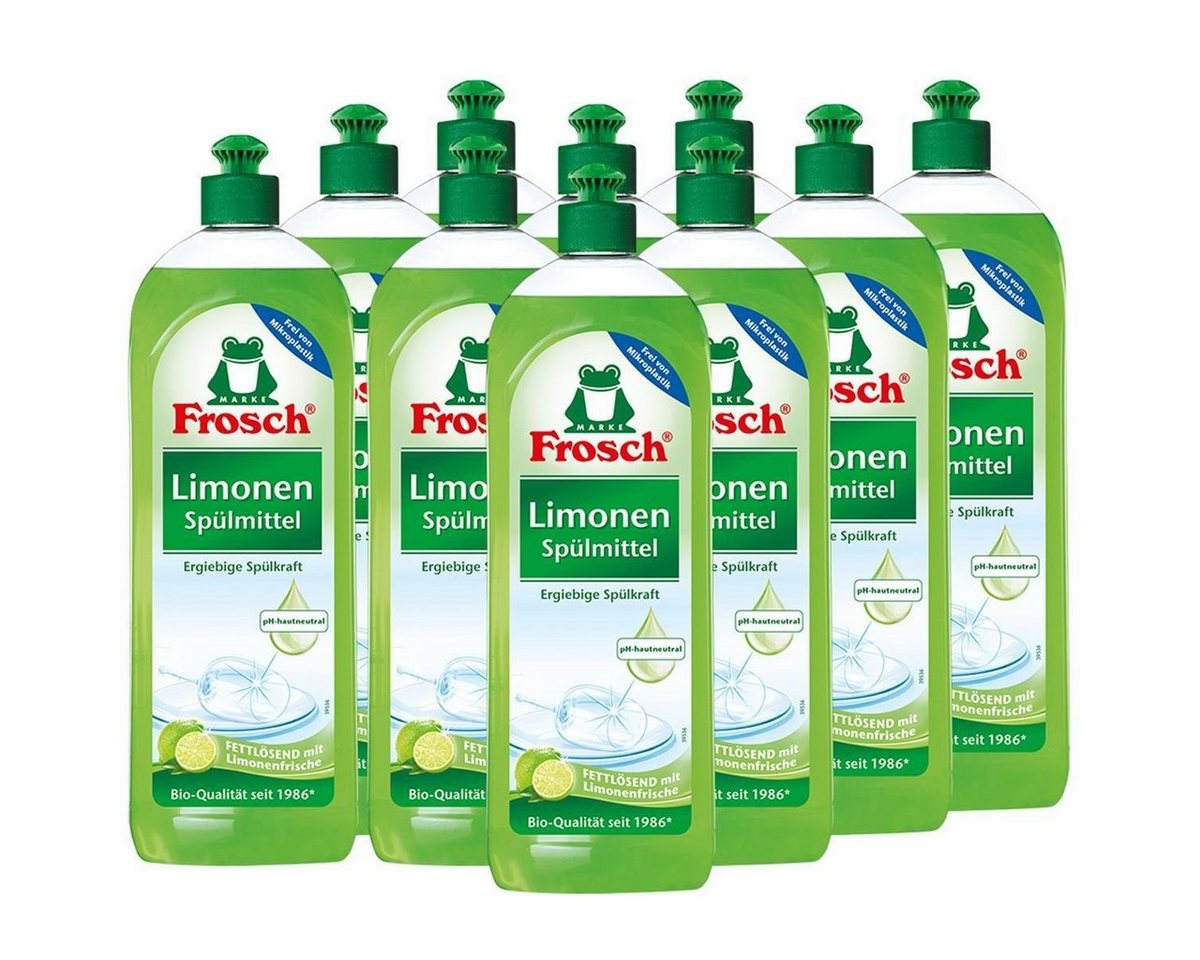FROSCH 10x Frosch Spülmittel 750 ml mit fettlösenden Limonen-Extrakten Geschirrspülmittel von FROSCH