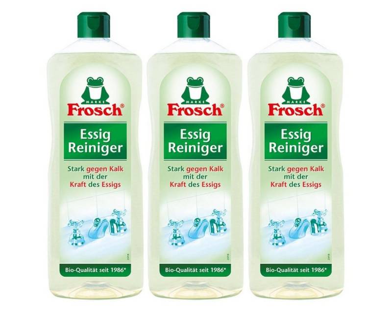 FROSCH 3x Frosch Essig Reiniger 1 Liter - Stark gegen Kalk Allzweckreiniger von FROSCH