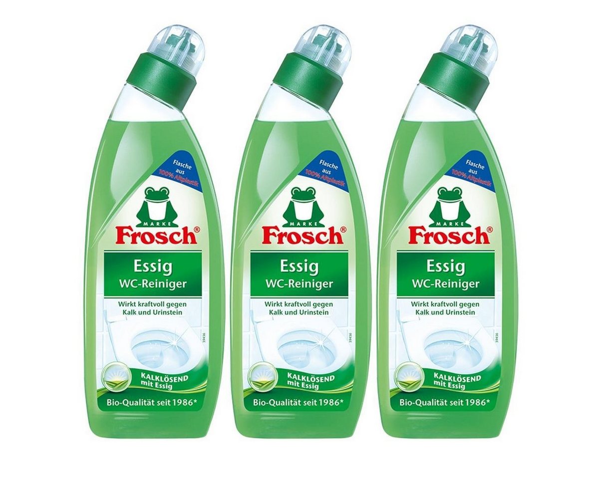 FROSCH 3x Frosch Essig WC-Reiniger 750 ml - Kalklösend mit Essig WC-Reiniger von FROSCH