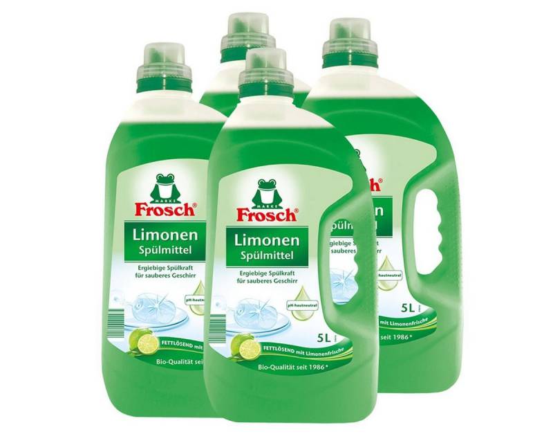 FROSCH 4x Frosch Spülmittel 5 Liter mit fettlösenden Limonen-Extrakten Geschirrspülmittel von FROSCH