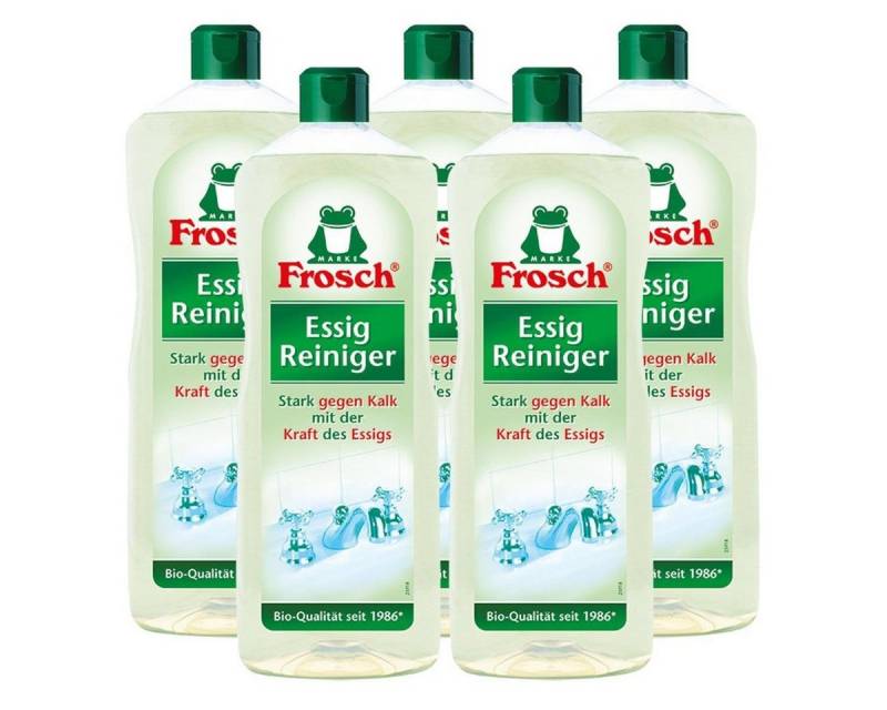 FROSCH 5x Frosch Essig Reiniger 1 Liter - Stark gegen Kalk Allzweckreiniger von FROSCH