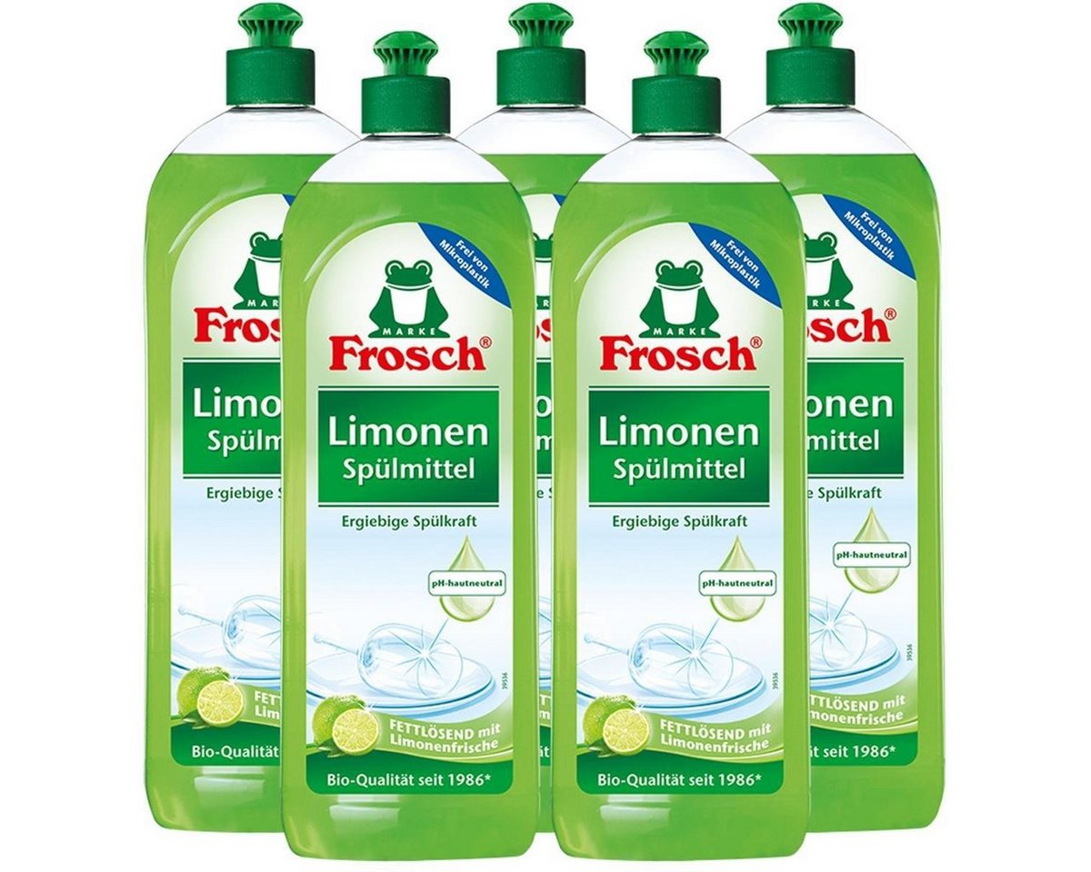 FROSCH 5x Frosch Spülmittel 750 ml mit fettlösenden Limonen-Extrakten Geschirrspülmittel von FROSCH