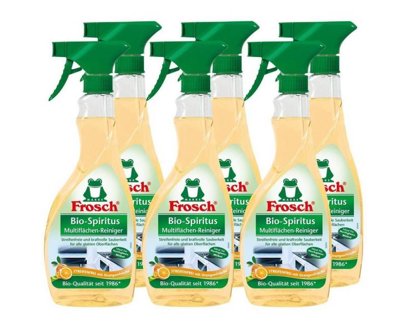 FROSCH 6x Frosch Orangen Multiflächen-Reiniger Sprühflasche 500 ml Glasreiniger von FROSCH