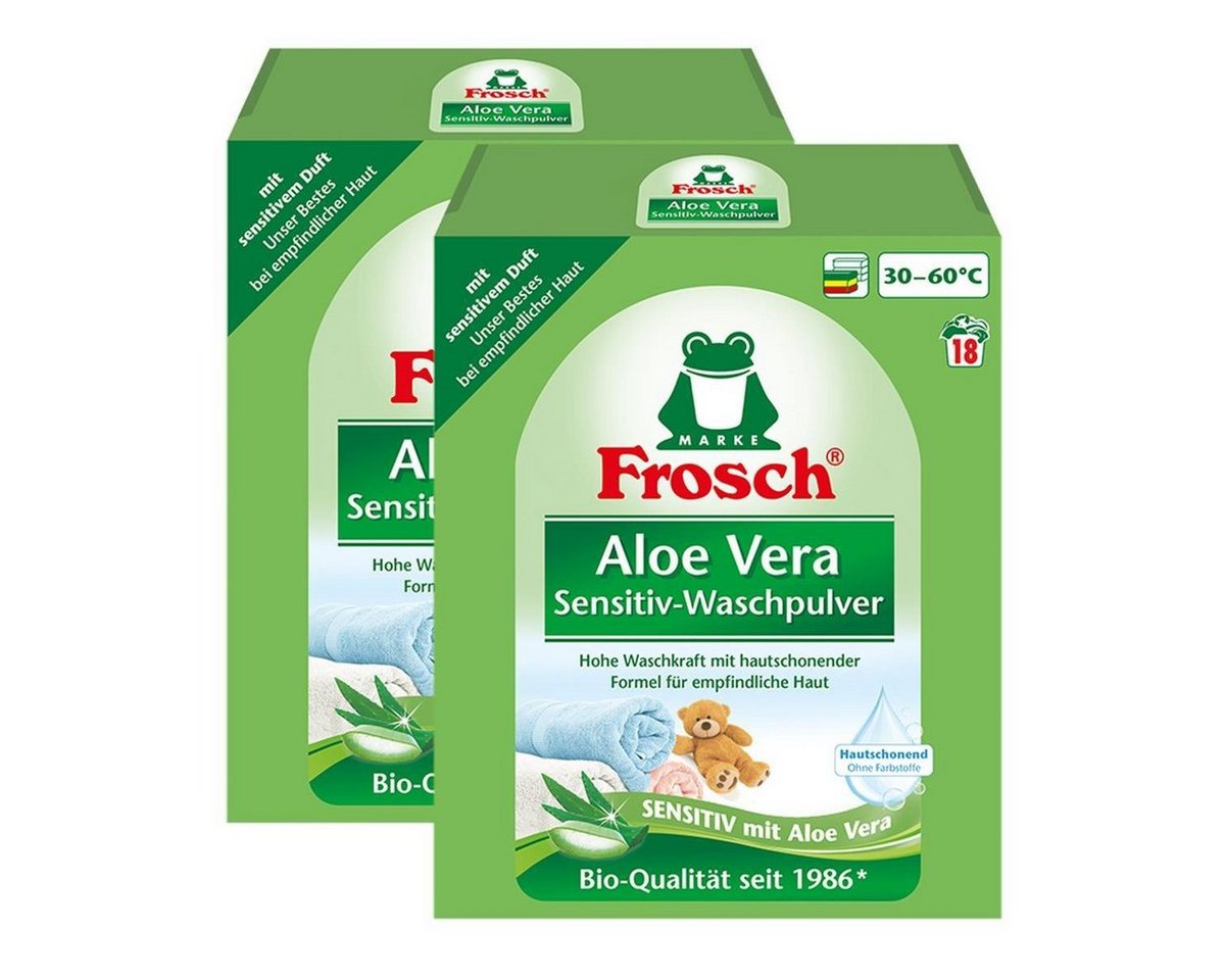 FROSCH Frosch Aloe Vera Sensitiv-Waschpulver 1,35 kg (2er Pack) Vollwaschmittel von FROSCH