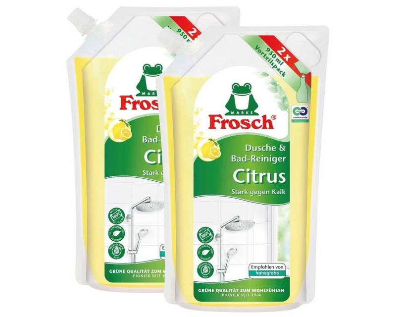 FROSCH Frosch Dusche & Bad Reiniger Citus 950ml Nachfüller - Gegen Kalk (2er Badreiniger von FROSCH