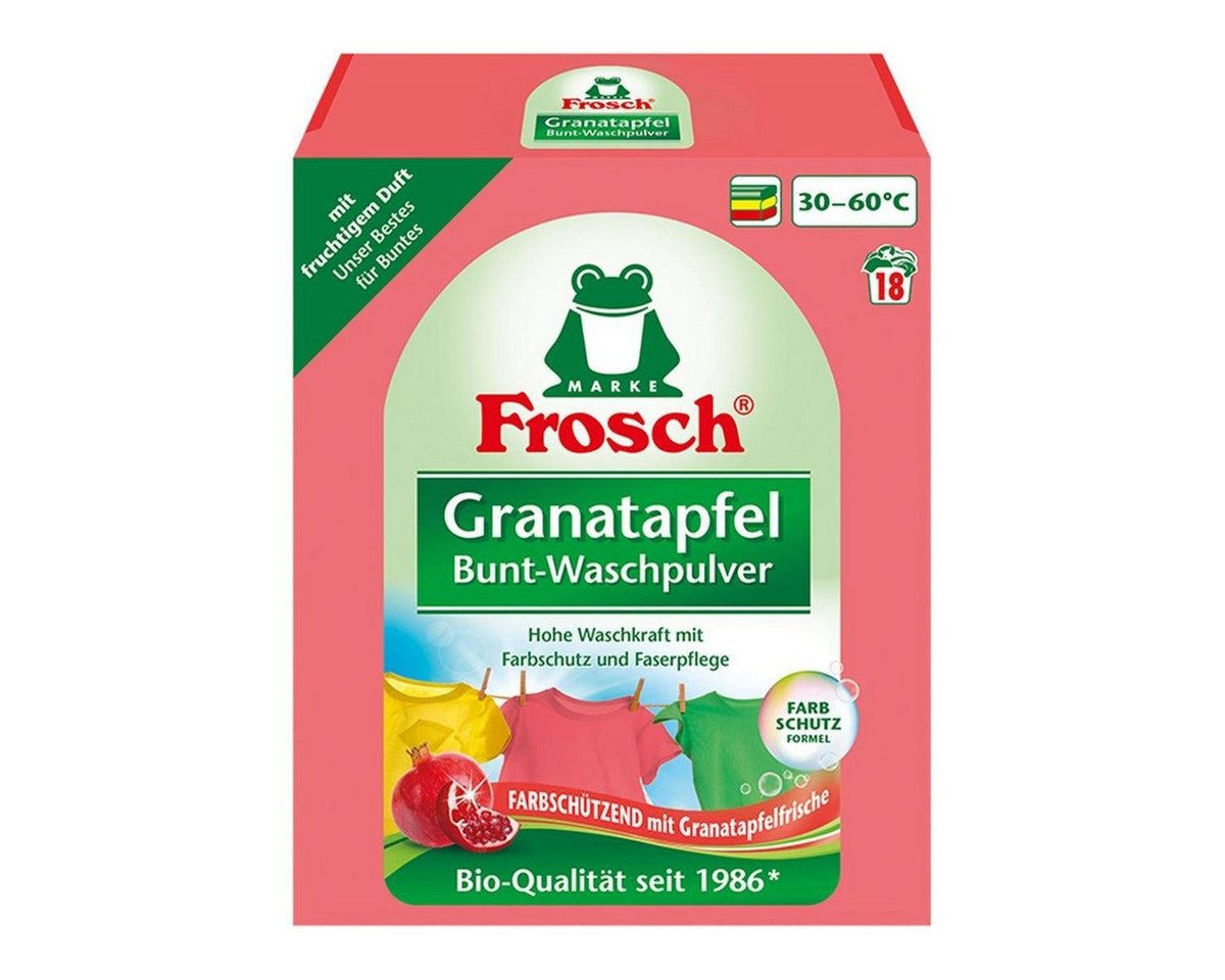 FROSCH Frosch Granatapfel Bunt-Waschpulver 1,35 kg - Mit fruchtigem Duft (1er Colorwaschmittel von FROSCH