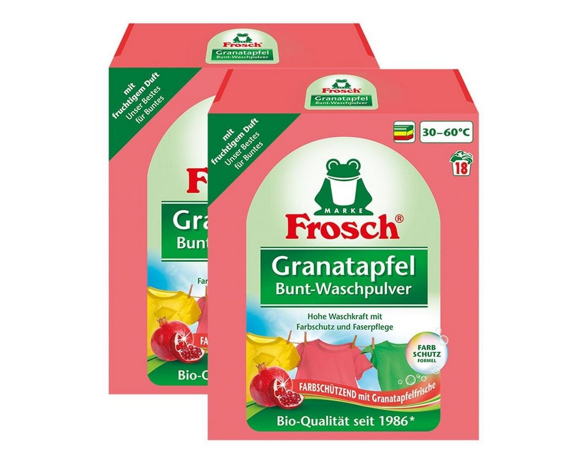 FROSCH Frosch Granatapfel Bunt-Waschpulver 1,35 kg - Mit fruchtigem Duft (2er Colorwaschmittel von FROSCH