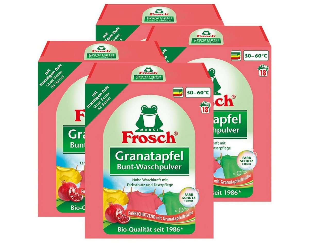 FROSCH Frosch Granatapfel Bunt-Waschpulver 1,35 kg - Mit fruchtigem Duft (4er Colorwaschmittel von FROSCH