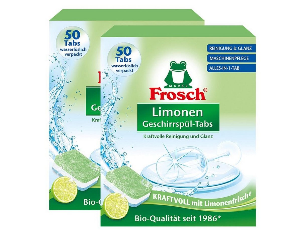 FROSCH Frosch Limonen Geschirrspül-Tabs 50 Tabs - Reinigung und Glanz (2er Pa Geschirrspülmittel FROSCH Frosch Limonen Geschirrspül-Tabs 50 Tabs - Reinigung und Glanz (2er Pa Geschirrspülmittel von FROSCH