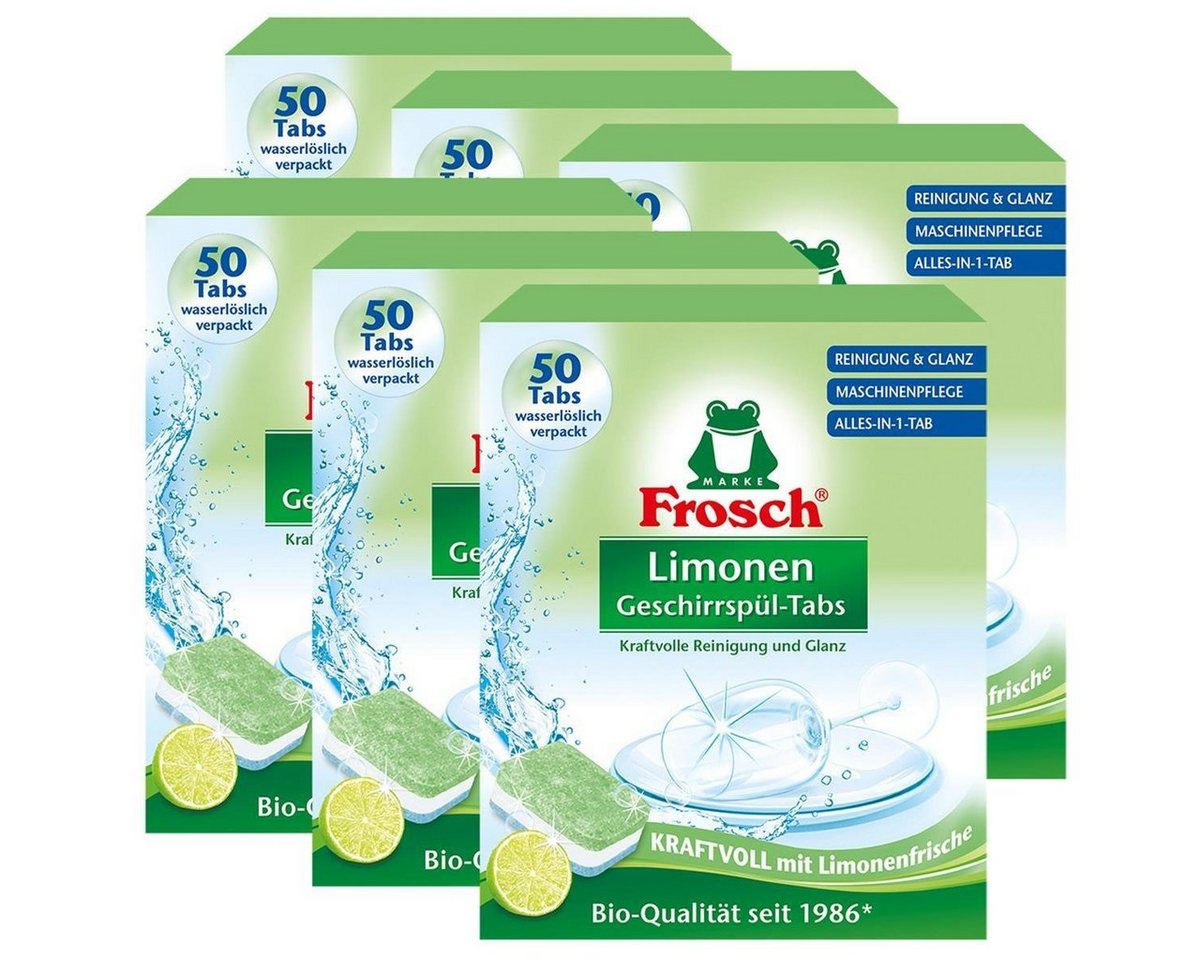 FROSCH Frosch Limonen Geschirrspül-Tabs 50 Tabs - Reinigung und Glanz (6er Pa Geschirrspülmittel von FROSCH