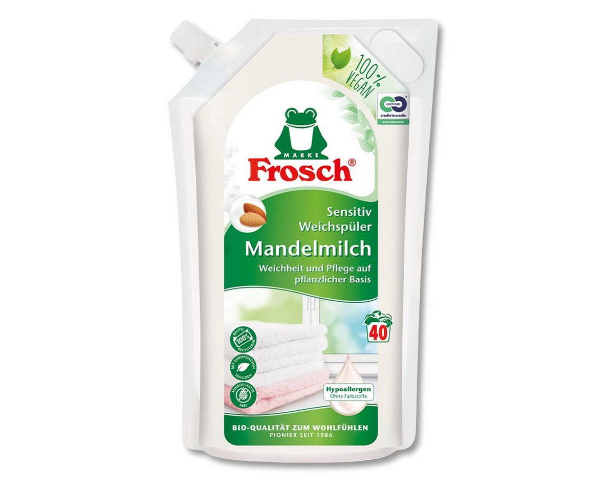 FROSCH Frosch Weichspüler Mandelmilch 1 Liter pflegend mit Mandelmilch (1er P Weichspüler FROSCH Frosch Weichspüler Mandelmilch 1 Liter pflegend mit Mandelmilch (1er P Weichspüler von FROSCH