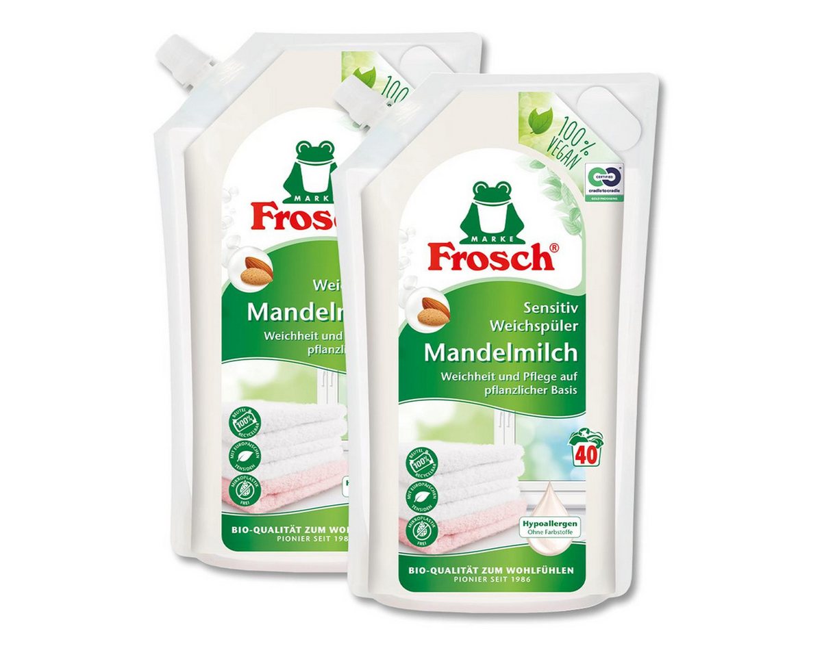 FROSCH Frosch Weichspüler Mandelmilch 1 Liter pflegend mit Mandelmilch (2er P Weichspüler FROSCH Frosch Weichspüler Mandelmilch 1 Liter pflegend mit Mandelmilch (2er P Weichspüler von FROSCH