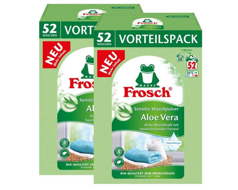 FROSCH Frosch sensitiv Waschpulver Aloe Vera 3,43kg - Hohe Waschkraft (2er Pa Vollwaschmittel von FROSCH