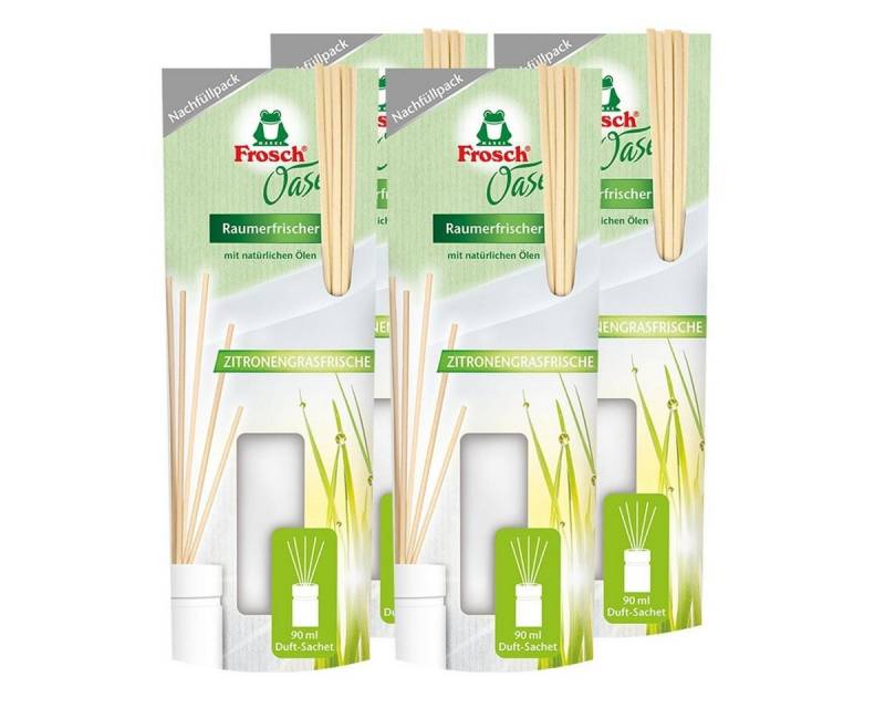 FROSCH Raumduft 4x Frosch Oase Raumerfrischer Zitronengrasfrische Nachfüllpack 90 ml von FROSCH
