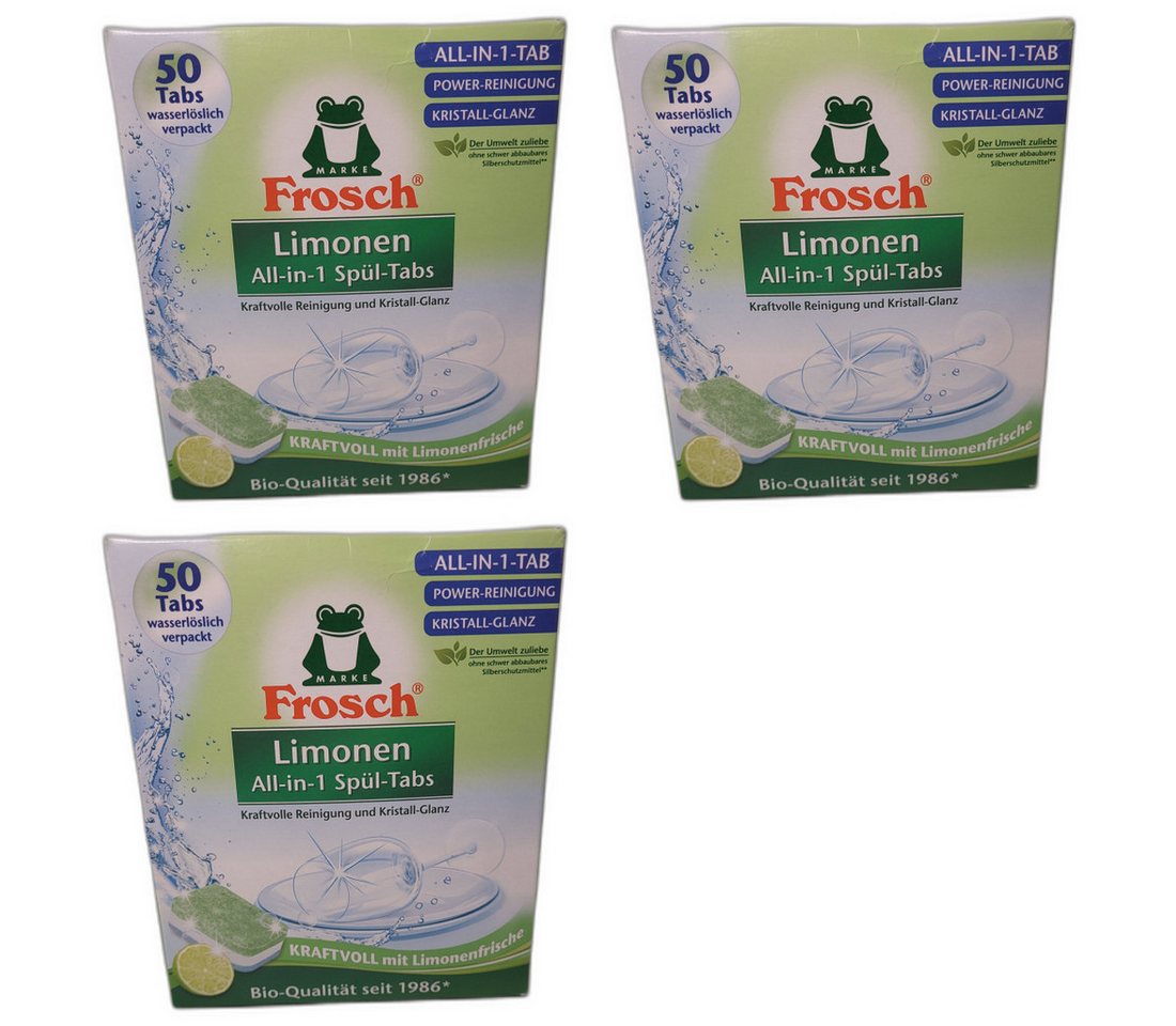 FROSCH 3 x Frosch Limonen Geschirrspültabs 50er Kraftvolle Reinigung Spülmaschinentabs FROSCH 3 x Frosch Limonen Geschirrspültabs 50er Kraftvolle Reinigung Spülmaschinentabs von FROSCH