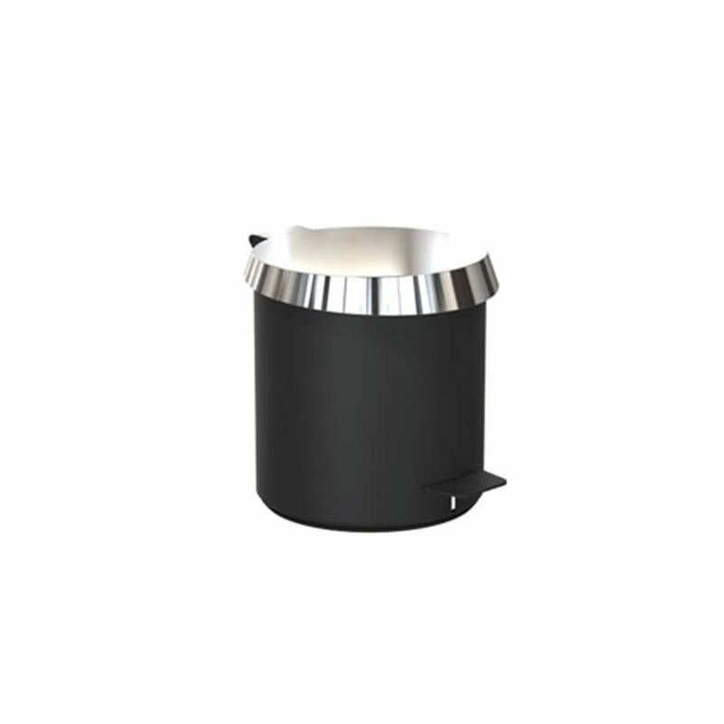 FROST - Pedal Bin 250 Pedaleimer/Treteimer - schwarz/Deckel poliert/H 25.3cm/Ø 23cm/iF Design Award 2018 von FROST