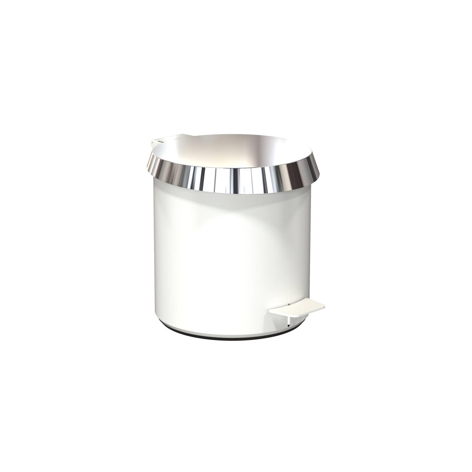 FROST - Pedal Bin 250 Pedaleimer/Treteimer - weiß/Deckel poliert/H 25.3cm/Ø 23cm/iF Design Award 2018 von FROST