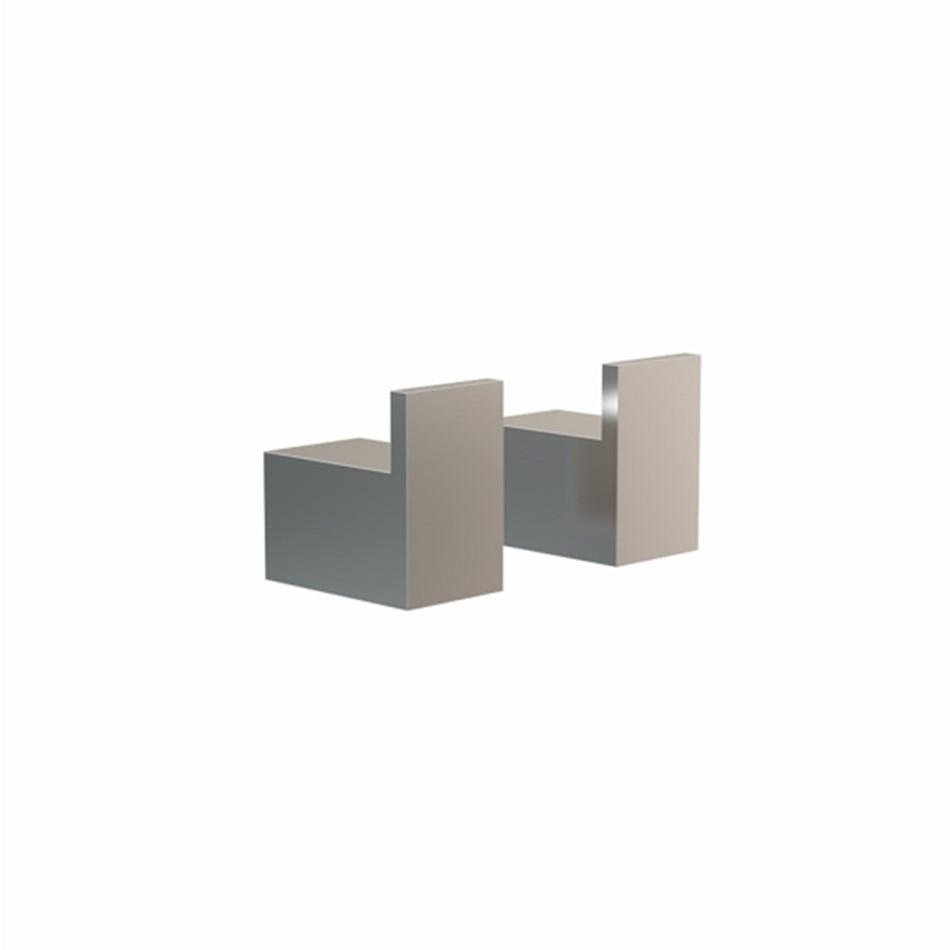 FROST - Quadra Wandhaken 8L 2er Set - edelstahl/gebürstet/BxHxT 2,2x3,6x3,6cm von FROST