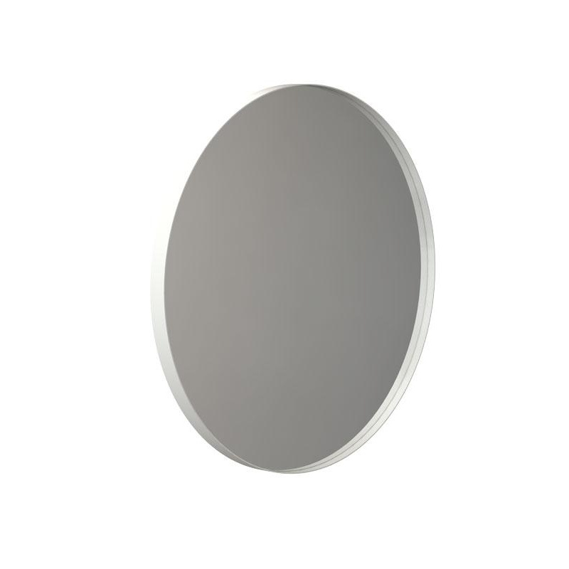FROST - Unu 4130 Spiegel Ø60cm Aluminium - weiß/mit schmalem Regalrahmen/T 3cm von FROST